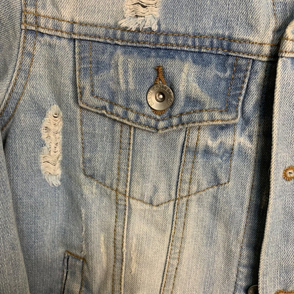 CI Sono Womens Distressed Denim Jean Jacket Size Medium - Picture 5 of 14